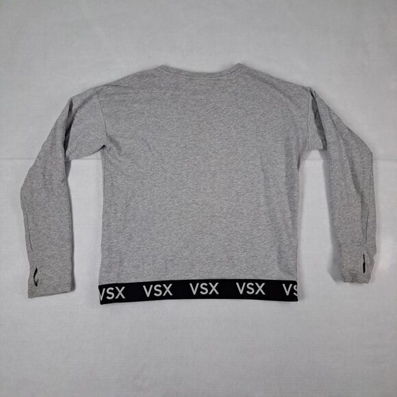 Victoria’s Secret Sport VSX Sweater Shirt Womens Medium Gray Longsleeve - Picture 6 of 11